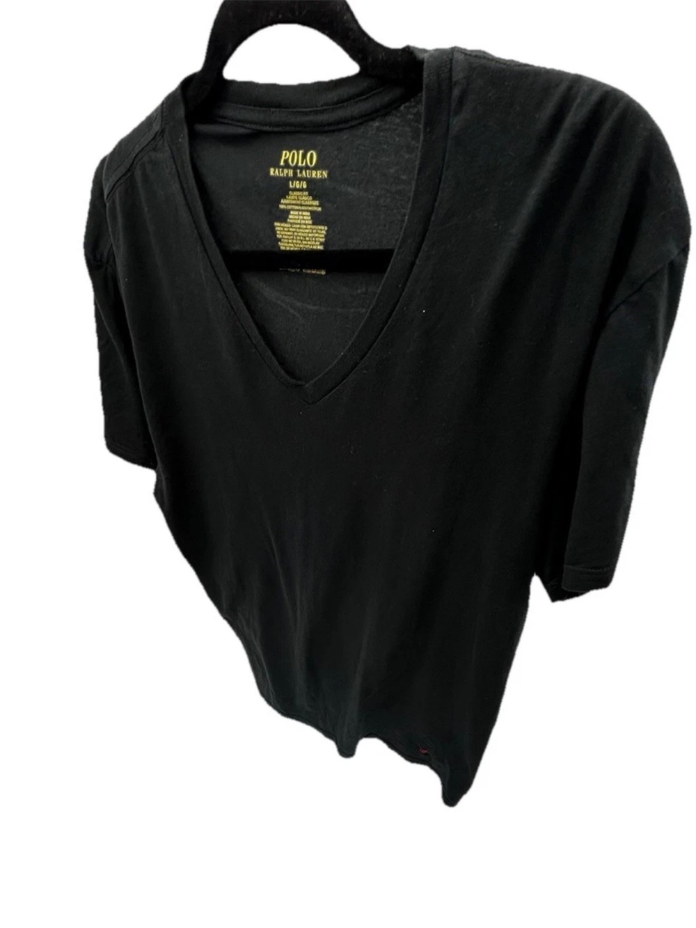 Polo by Ralph Lauren Black V-Neck Tee